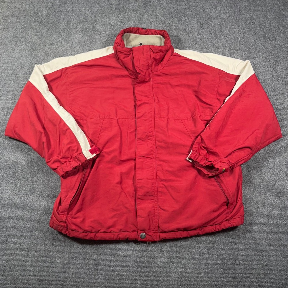VTG Burton Universe Storm-Lite Snowboard Jacket Mens L Colorblock Red White 90s